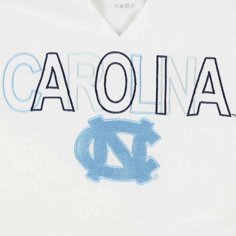 Concepts Sport - Ensemble t-shirt et short à manches longues encolure crantée de la Caroline du Nord pour femmes, blanc
