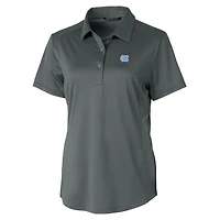 Polo texturé stretch gris Cutter & Buck pour femme, modèle Prospect des North Carolina Tar Heels.