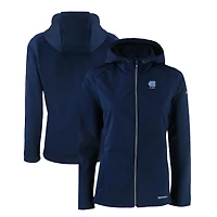 Veste zippée intégrale recyclée en softshell Evoke Eco pour femme, bleu marine, des Tar Heels de Caroline du Nord.