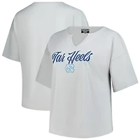Women's Fanatics Gray North Carolina Tar Heels Plus Winning Gear Notch Neck T-Shirt