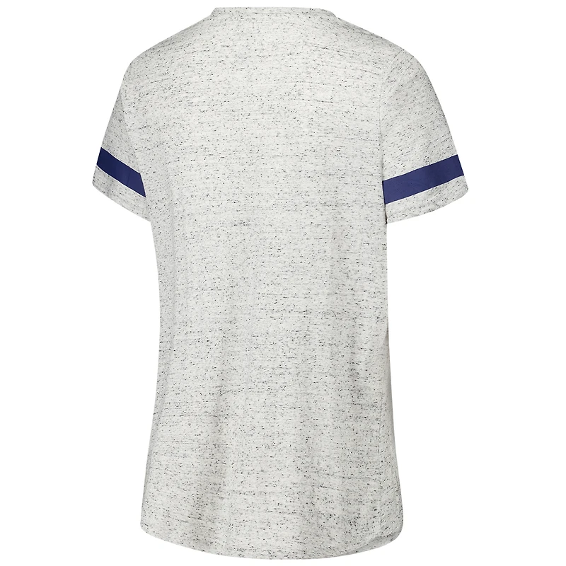 Women's Fanatics Heather Gray North Carolina Tar Heels Plus Lace-Up V-Neck T-Shirt