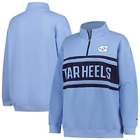 Pull zippé grande taille bleu clair/bleu marine pour femme Fanatics des Tar Heels de Caroline du Nord