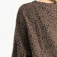 Sweat-shirt surdimensionné léopard marron Gameday Couture pour femme des Tar Heels de Caroline du Nord