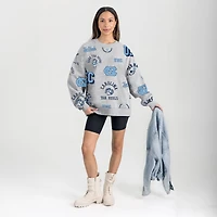 Women's Gameday Couture Gray North Carolina Tar Heels Always on Repeat Fleece Sweatshirt