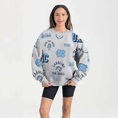 Sweat-shirt polaire gris Gameday Couture pour femme des Tar Heels de Caroline du Nord Always On Repeat