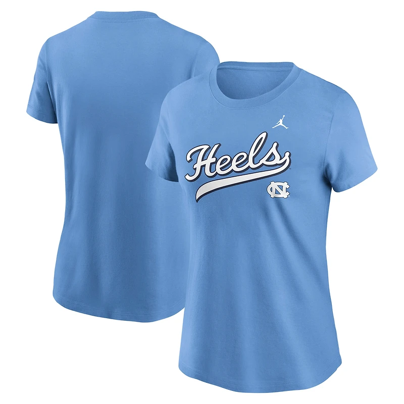 Women's Jordan Brand Carolina Blue North Tar Heels Local Script T-Shirt