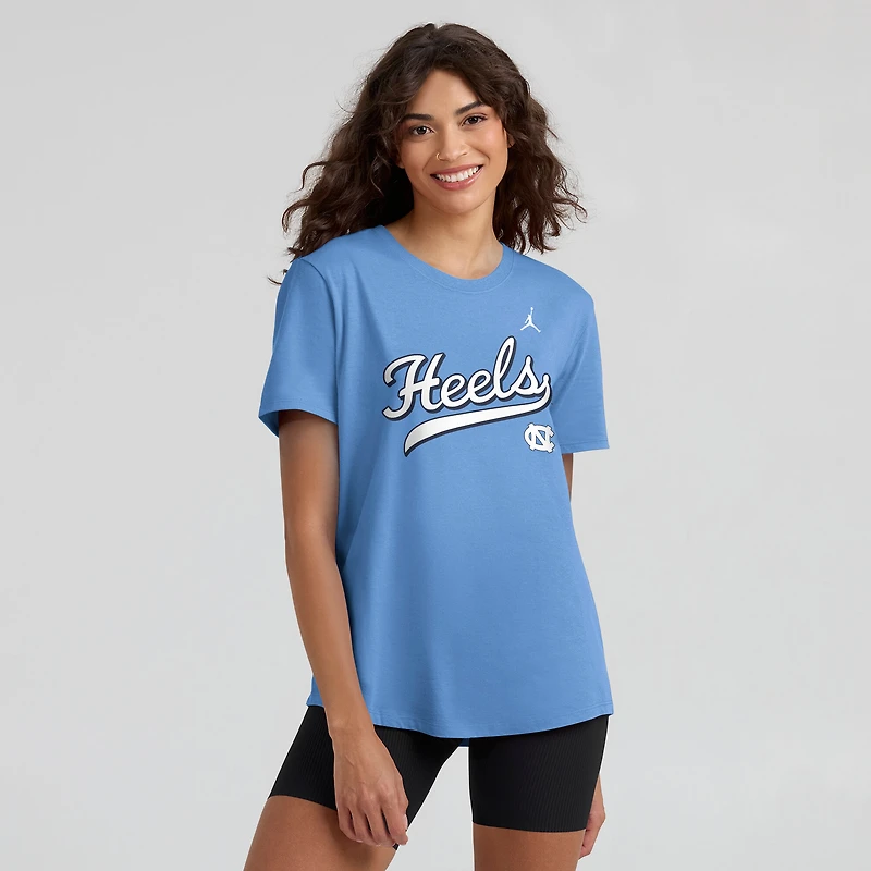 T-shirt Jordan Brand Carolina Blue pour femme, motif local des Tar Heels de Caroline du Nord