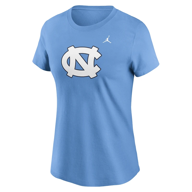T-shirt Jordan Brand bleu clair pour femme avec logo Primetime des North Carolina Tar Heels