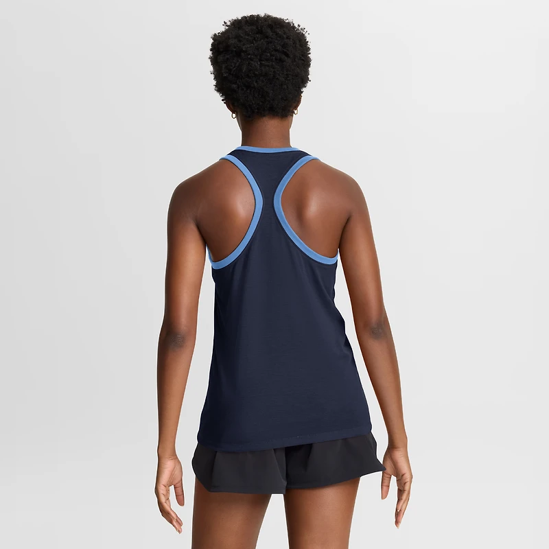 Women's Jordan Brand Navy North Carolina Tar Heels Uni Name Tri-Blend Dri-FIT Racerback Tank Top