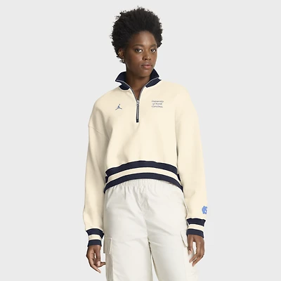 Sweat-shirt demi-zippé Jordan Brand Tan North Carolina Tar Heels Legacy pour femme