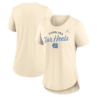 Women's Jordan Brand  Tan North Carolina Tar Heels Script Logo Tri-Blend T-Shirt