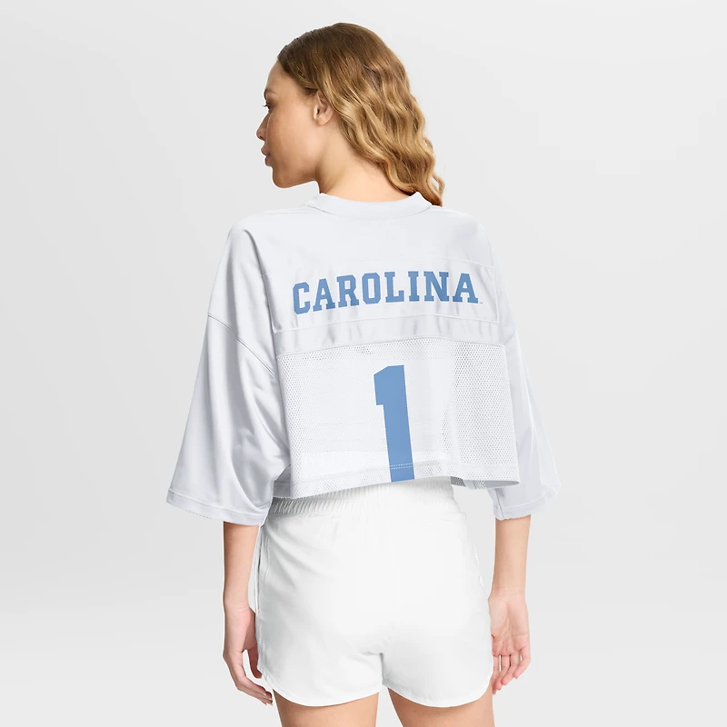 Maillot court en maille Dri-FIT blanc Jordan Brand pour femme des Tar Heels de Caroline du Nord