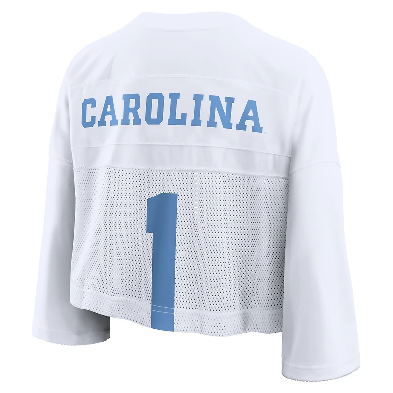 Women's Jordan Brand White North Carolina Tar Heels Cropped Mesh Dri-FIT Fashion Jersey