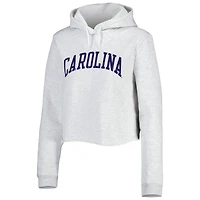 Sweat à capuche court League Collegiate Wear Ash North Carolina Tar Heels 2-Hit 1636 pour femmes