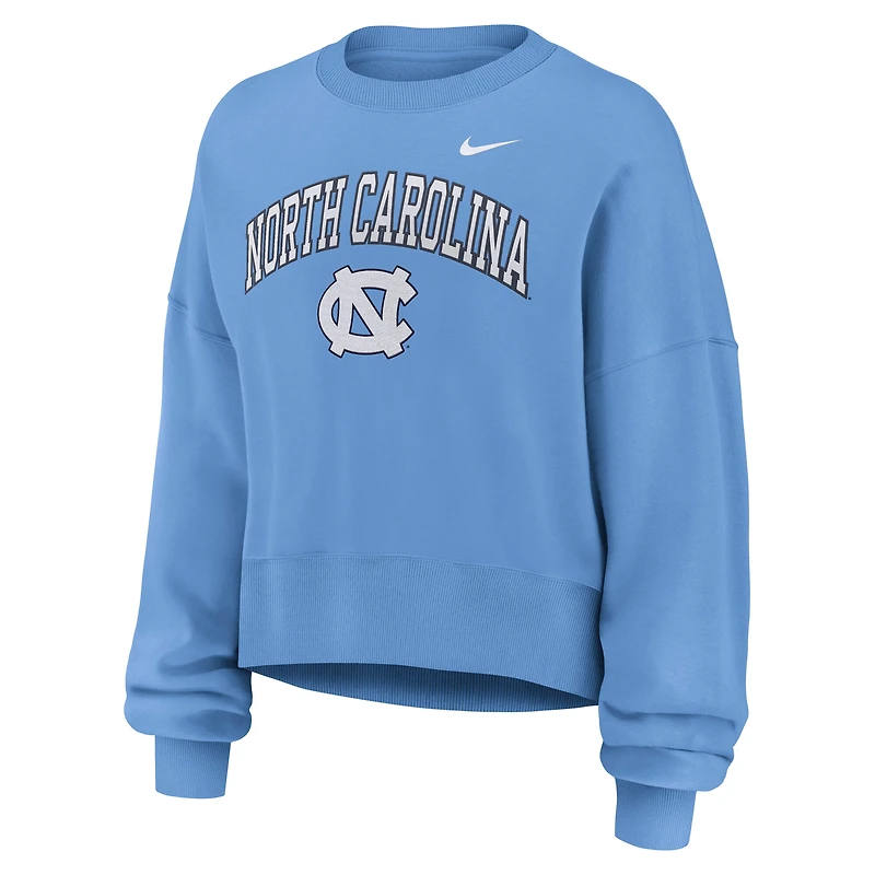 Women's Nike Carolina Blue North Tar Heels Oversized Phoenix Arch Pullover Sweatshirt