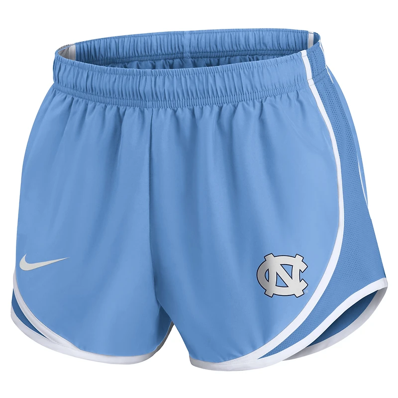 Short Nike Carolina Blue pour femme des Tar Heels de Caroline du Nord Primetime Tempo Dri-FIT