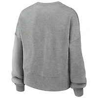 Women's Nike Heather Gray North Carolina Tar Heels Oversized Legacy Classic Arch Sweatshirt