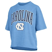 Women's Pressbox Carolina Blue North Tar Heels Nelson Arch Over Logo Waist Length Oversized Slub T-Shirt