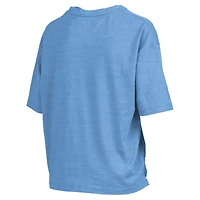 Women's Pressbox Carolina Blue North Tar Heels Nelson Arch Over Logo Waist Length Oversized Slub T-Shirt