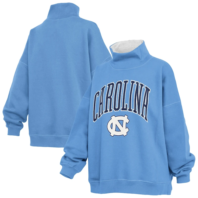 Women's Pressbox  Carolina Blue North Tar Heels Oversized Mock Neck Sweatshirt