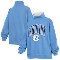 Women's Pressbox  Carolina Blue North Tar Heels Oversized Mock Neck Sweatshirt