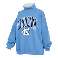 Women's Pressbox  Carolina Blue North Tar Heels Oversized Mock Neck Sweatshirt
