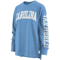 T-shirt à manches longues Pressbox Carolina Blue North Tar Heels Two-Hit Canyon pour femme