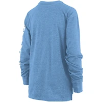 T-shirt à manches longues Pressbox Carolina Blue North Tar Heels Two-Hit Canyon pour femme