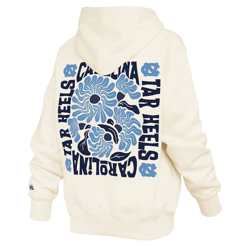 Sweat à capuche crème Pressbox pour femmes, modèle Elena Janise, North Carolina Tar Heels