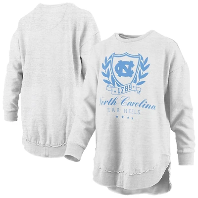 Sweat-shirt à capuche poncho chiné gris pour femme de la Caroline du Nord Tar Heels Field Day Melange