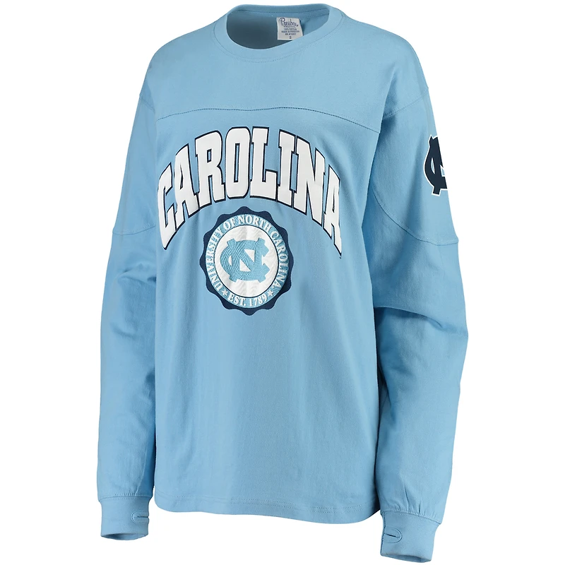 Women's Pressbox Light Blue North Carolina Tar Heels Edith Long Sleeve Oversized Top