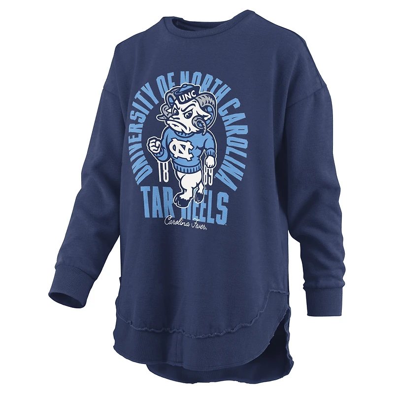 T-shirt à manches longues Pressbox Navy North Carolina Tar Heels Blitz pour femmes