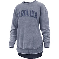 Women's Pressbox Navy North Carolina Tar Heels Ponchoville Pullover Sweatshirt