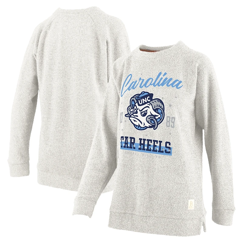 Pressbox Oatmeal North Carolina Tar Heels Sweat-shirt confortable en tissu éponge grande taille pour femme