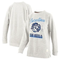 Pressbox Oatmeal North Carolina Tar Heels Sweat-shirt confortable en tissu éponge grande taille pour femme