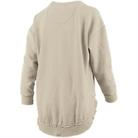 Sweat-shirt en polaire poncho Pressbox Tan pour femme de Caroline du Nord Tar Heels