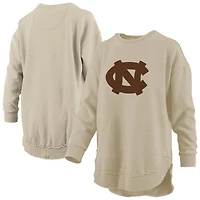 Sweat-shirt en polaire poncho Pressbox Tan pour femme de Caroline du Nord Tar Heels