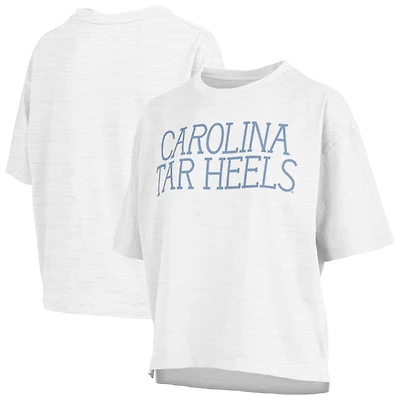 Women's Pressbox White North Carolina Tar Heels Motley Crew Chain Stitch Slub Waist Length Boxy T-Shirt