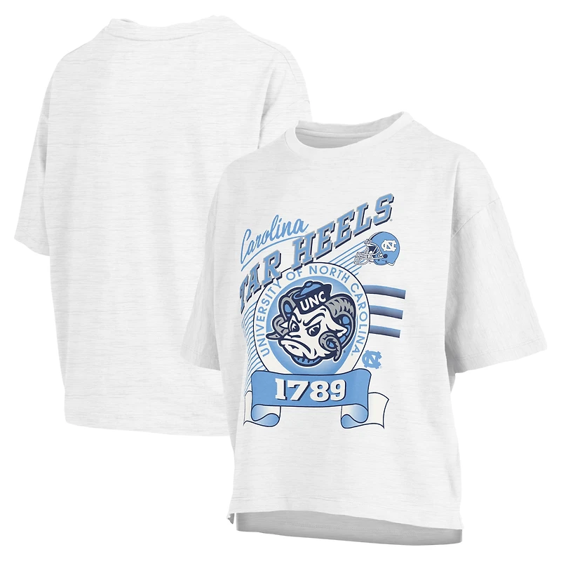 T-shirt Pressbox blanc North Carolina Tar Heels Rock & Roll Slub pour femmes