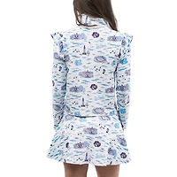 Jupe-short Molly Tailgate pour femme Smith & Quinn Carolina bleu/blanc North Tar Heels