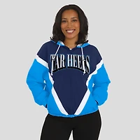 Women's WEAR by Erin Andrews Blue/Navy North Carolina Tar Heels Colorblock Full-Zip Hoodie Windbreaker Jacket