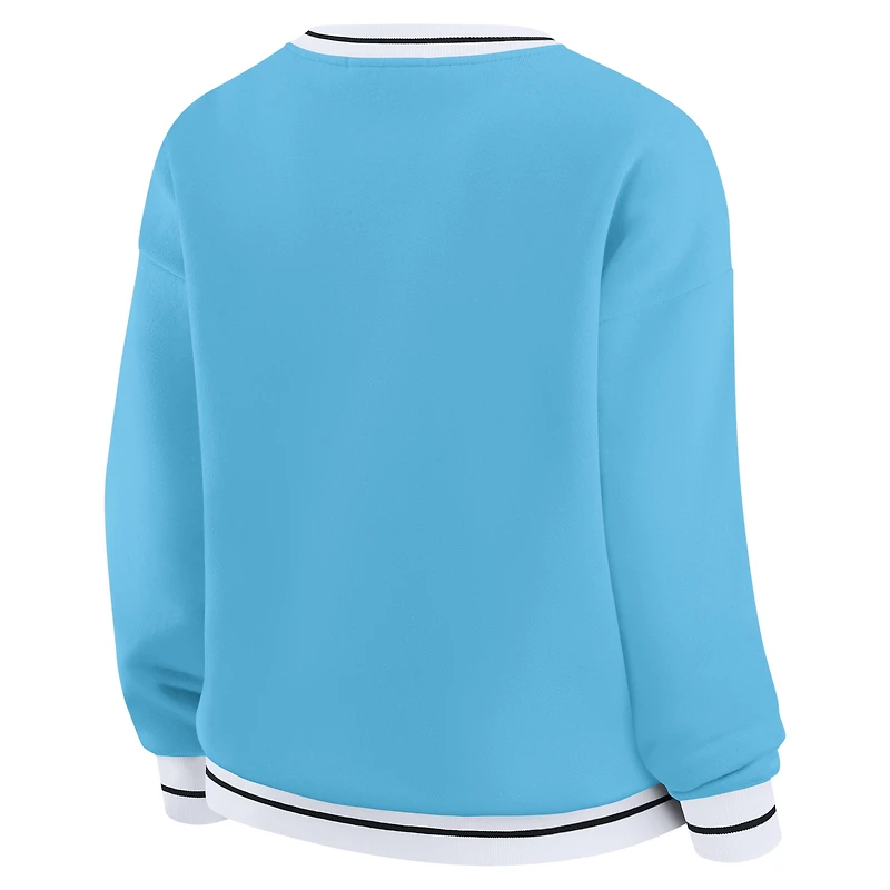 Sweat-shirt bleu Carolina Tar Heels Seal pour femme par Erin Andrews