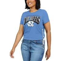 Women's WEAR by Erin Andrews Carolina Blue North Tar Heels Side Lace-Up Modest Crop T-Shirt
