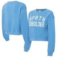 Women's ZooZatz Carolina Blue North Tar Heels Chenille Cropped Sweatshirt