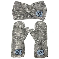 Ensemble bandeau et moufles chinés ZooZatz pour femmes, logo North Carolina Tar Heels