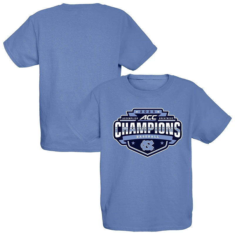 Youth Blue 84 Carolina North Tar Heels 2025 ACC Baseball Conference Tournament Champions Locker Room T-Shirt