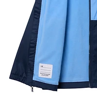 Youth Columbia  Navy North Carolina Tar Heels Rainy Fields Lined Hoodie Full-Zip Jacket