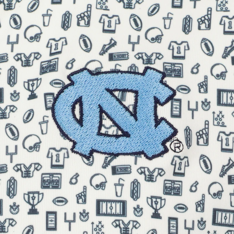Youth Garb White North Carolina Tar Heels Allover Print Polo