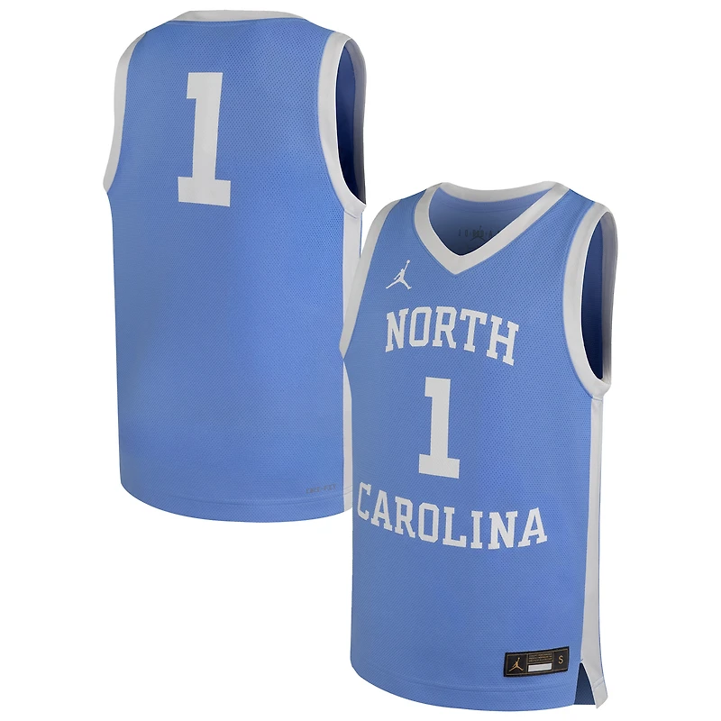 Maillot de basketball réplique Jordan Brand Carolina Blue North Tar Heels pour jeunes