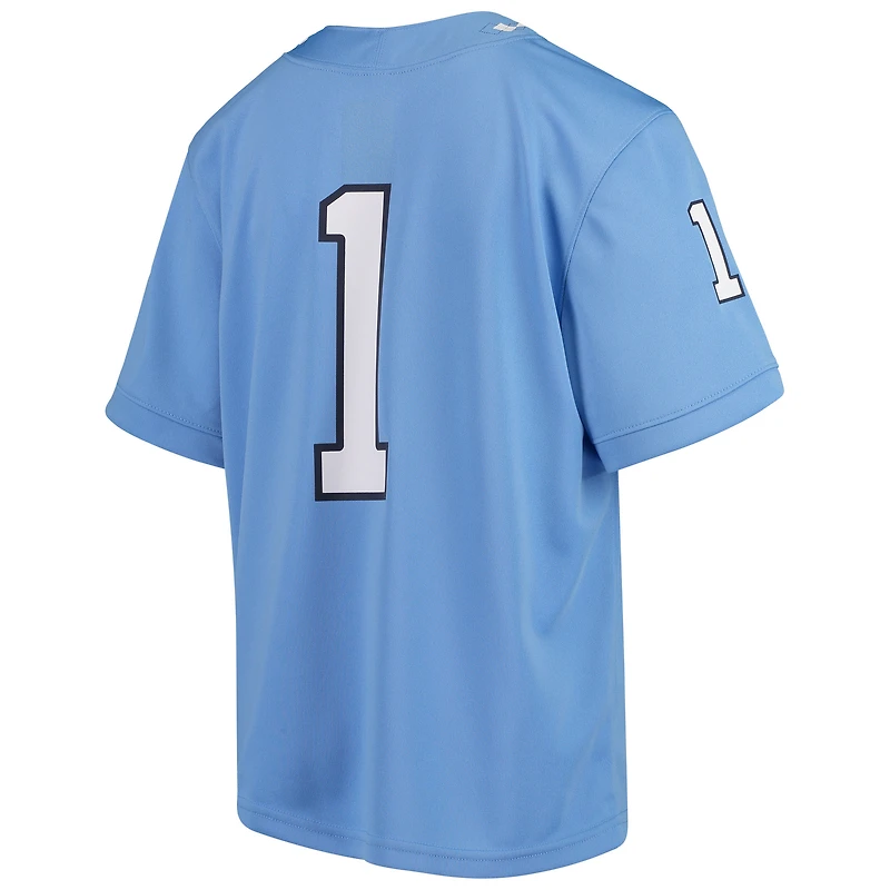 Maillot de football réplique l'équipe Jordan Brand #1 Carolina Blue North Tar Heels pour jeunes